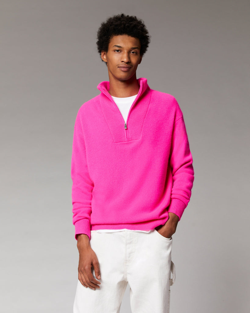 Pink quarter 2024 zip sweater