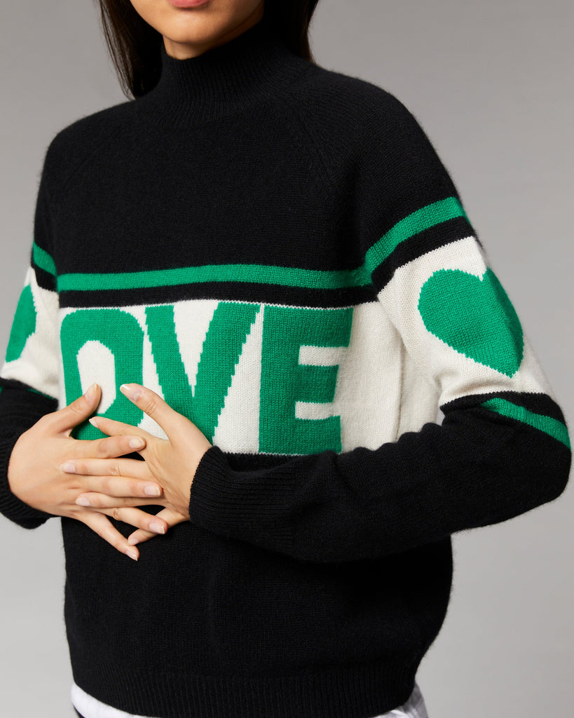 Love Stripe Mock Neck Sweater – FROM FUTURE